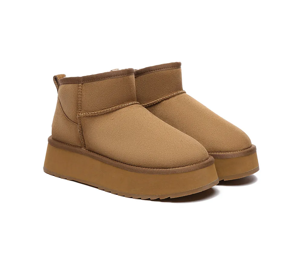 UGG Boots Sheepskin Wool Ankle Ultra Mini Platform Ankle Boots