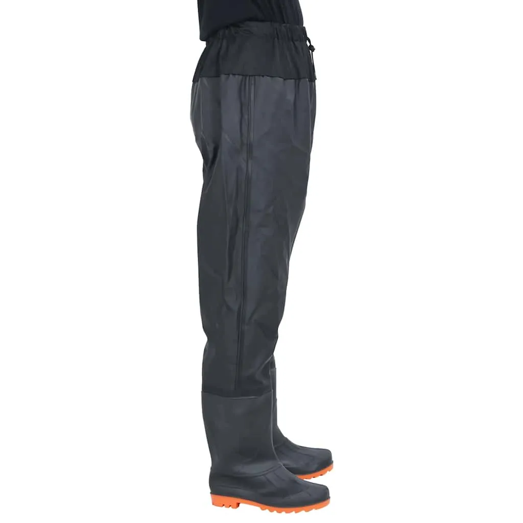 vidaXL Waist Waders with Boots Black Size 39