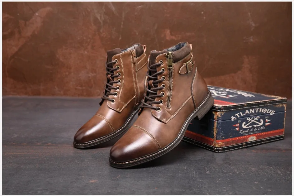 West Louis™ Vintage Business Dress Leather Boots